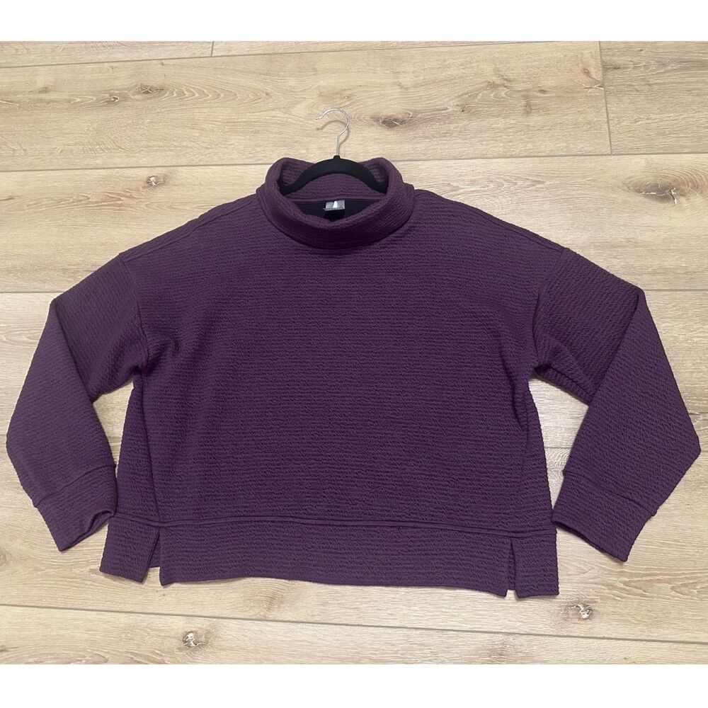 Calia Women's Pullover Sweatshirt Mock Neck Turtle Neck Maroon/Purple XL EUC
